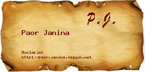 Paor Janina névjegykártya
